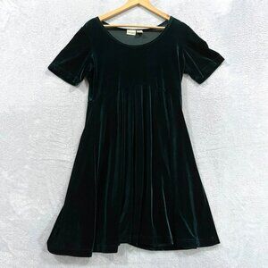 Vintage Hillard Hanson Dress Large Velvet Whimsigoth Witchy Halloween Green Dark